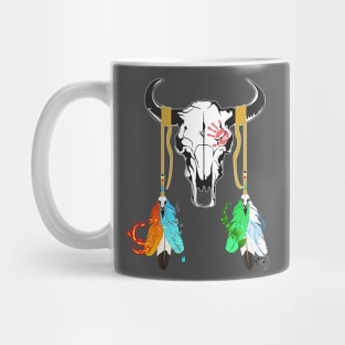 Bison Skull n' Elemental Feathers Mug